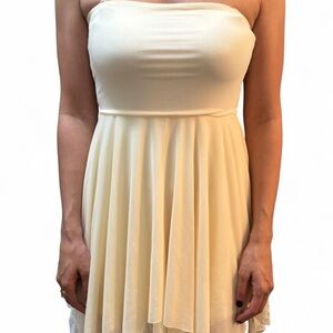 Cream Strapless Dress